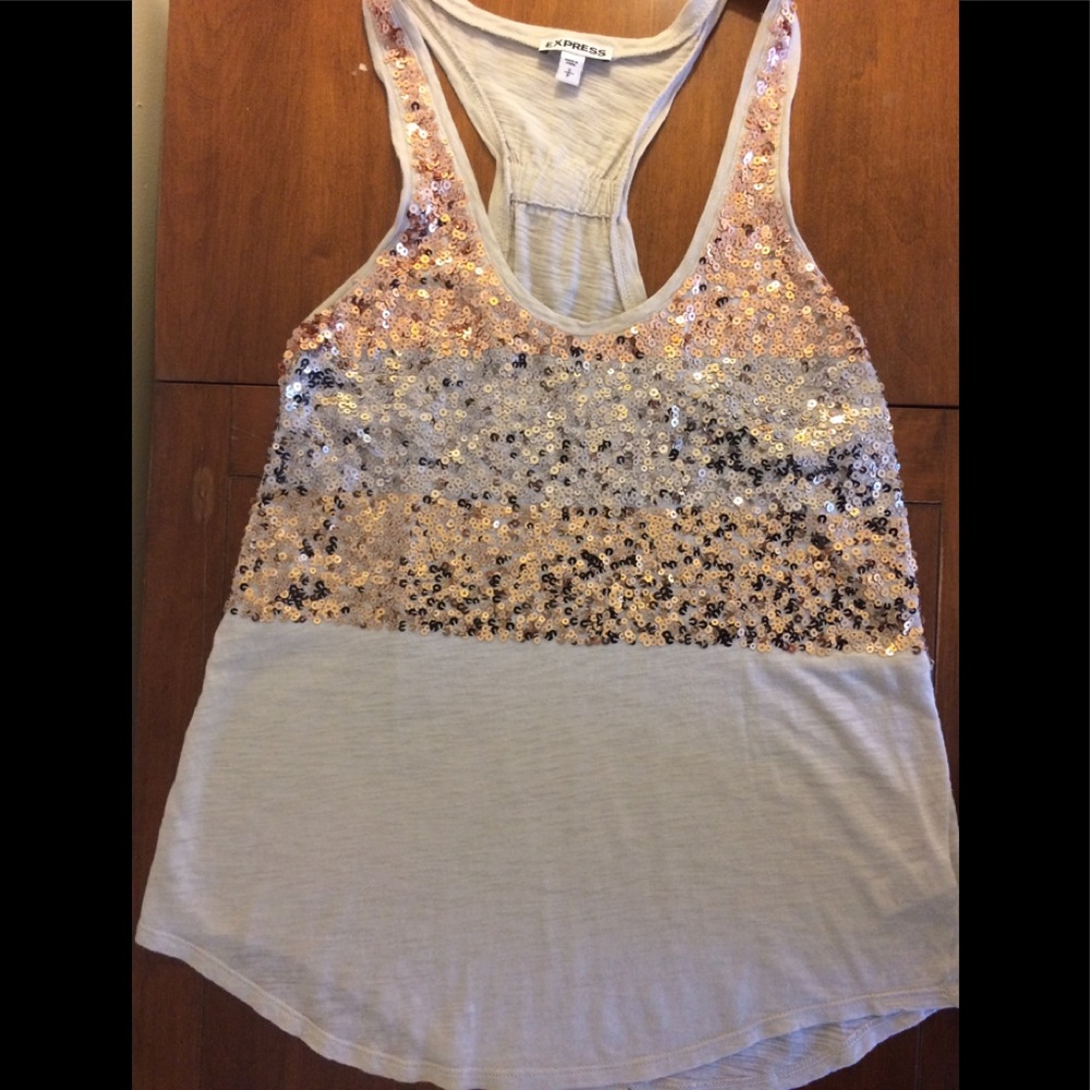 EXPRESS Gold Sequined Tank